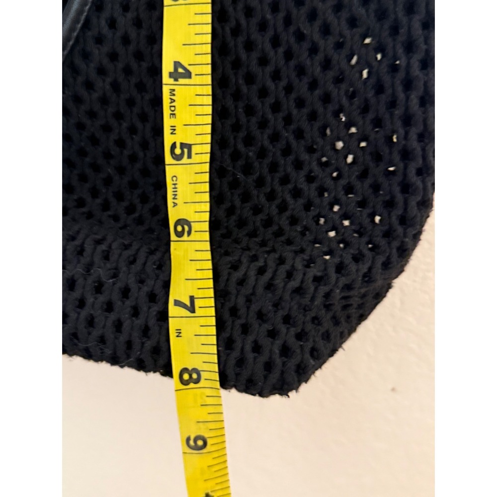 Rag & Bone Summer Dayton Drawstring Bag Black Leather Netting Crossbody Coastal - Picture 14 of 16